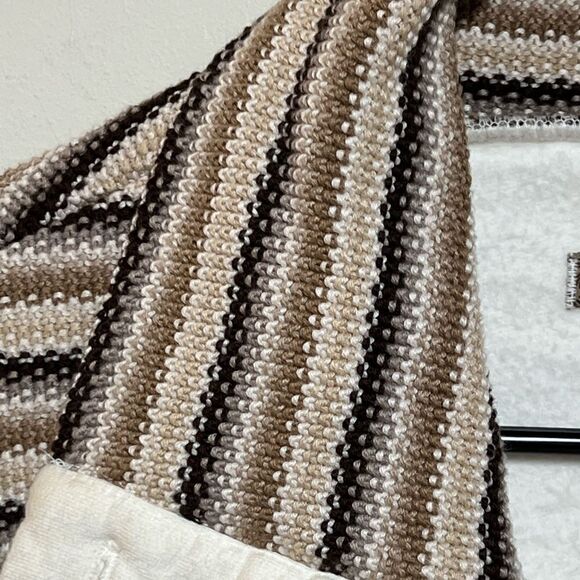 NWOT Prana Rowan Stripe Knit Ivory Brown Cotton Coat Womens Sz XL - Picture 5 of 8